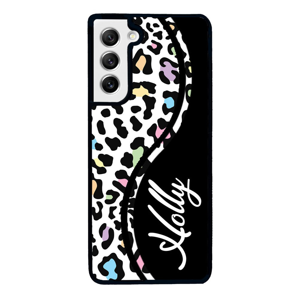 Colorful Cheetah Curvy Personalized | Samsung Phone Case