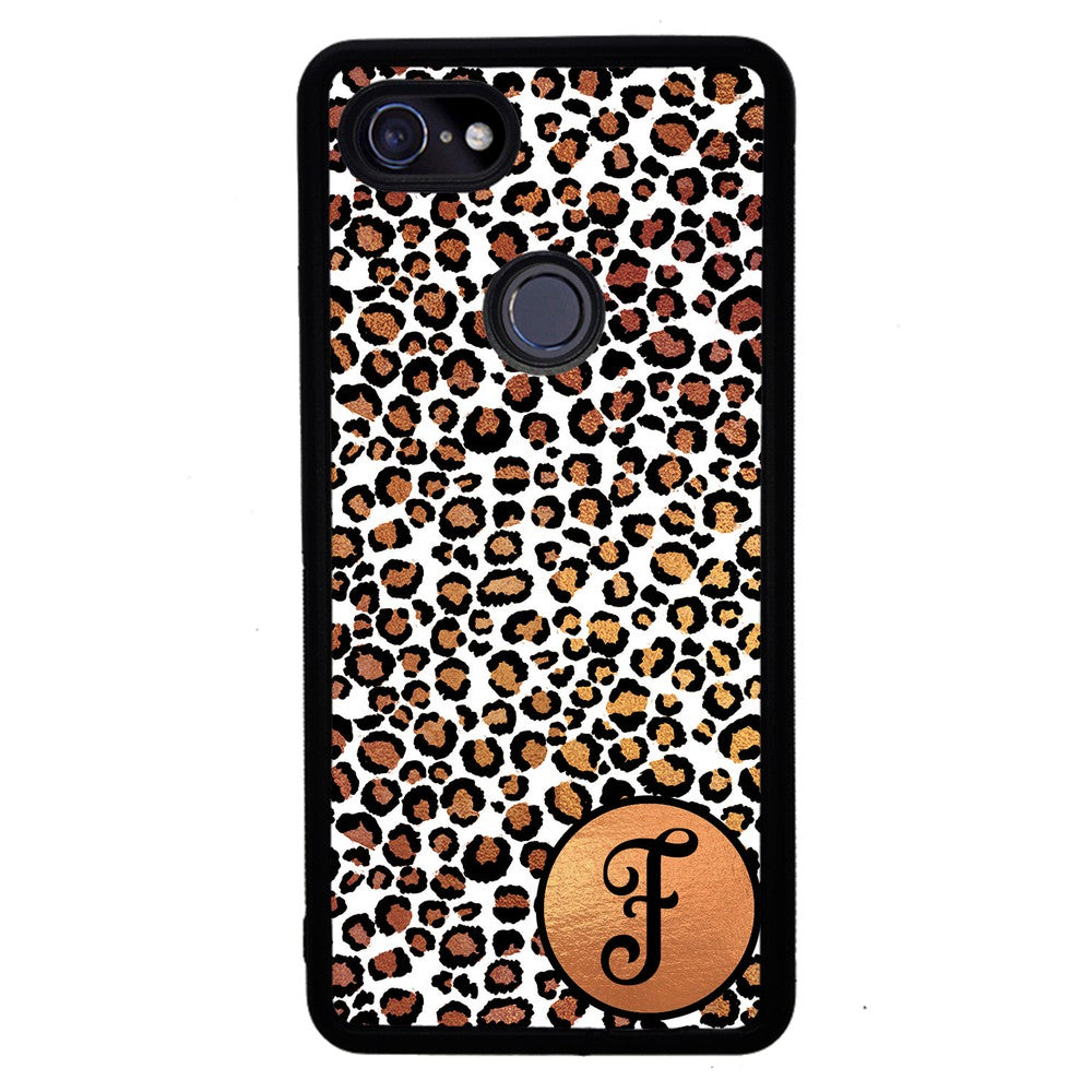 White Gold Foil Leopard Skin Personalized | Google Phone Case