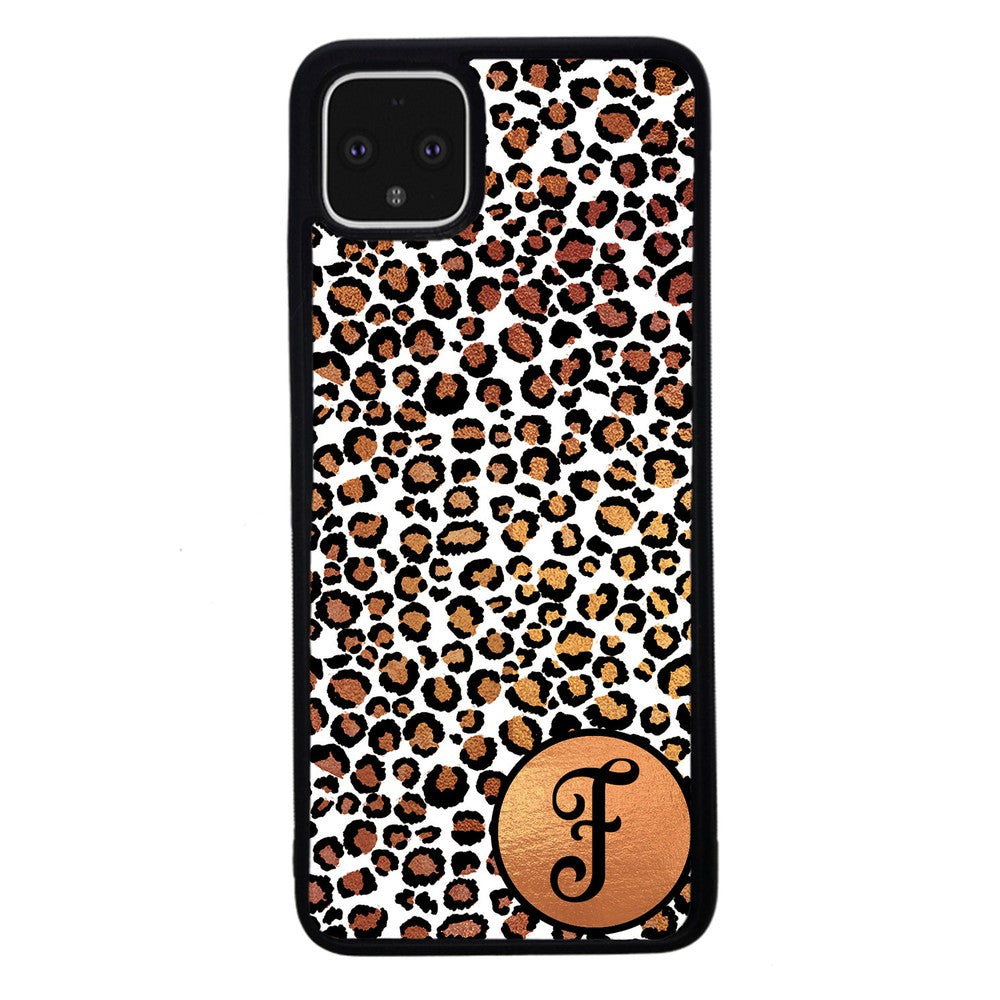 White Gold Foil Leopard Skin Personalized | Google Phone Case