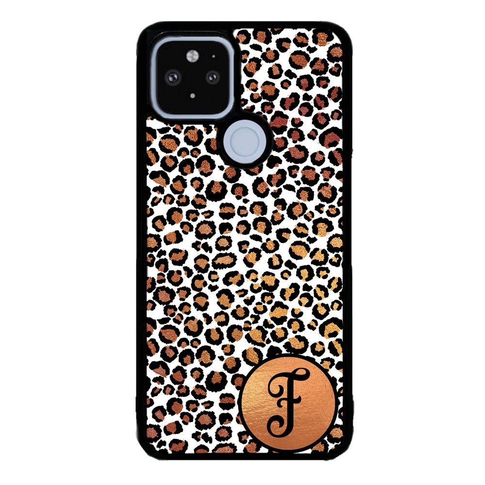 White Gold Foil Leopard Skin Personalized | Google Phone Case