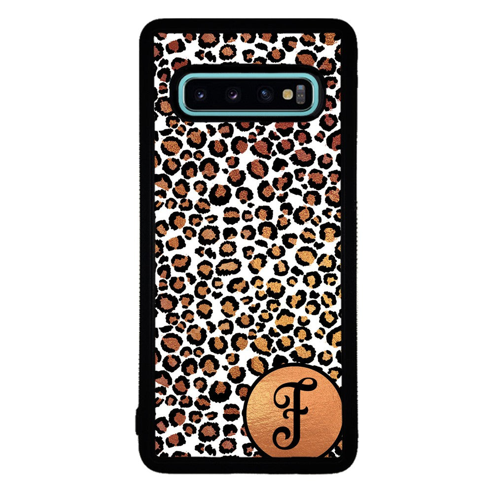 White Gold Foil Leopard Skin Personalized | Samsung Phone Case
