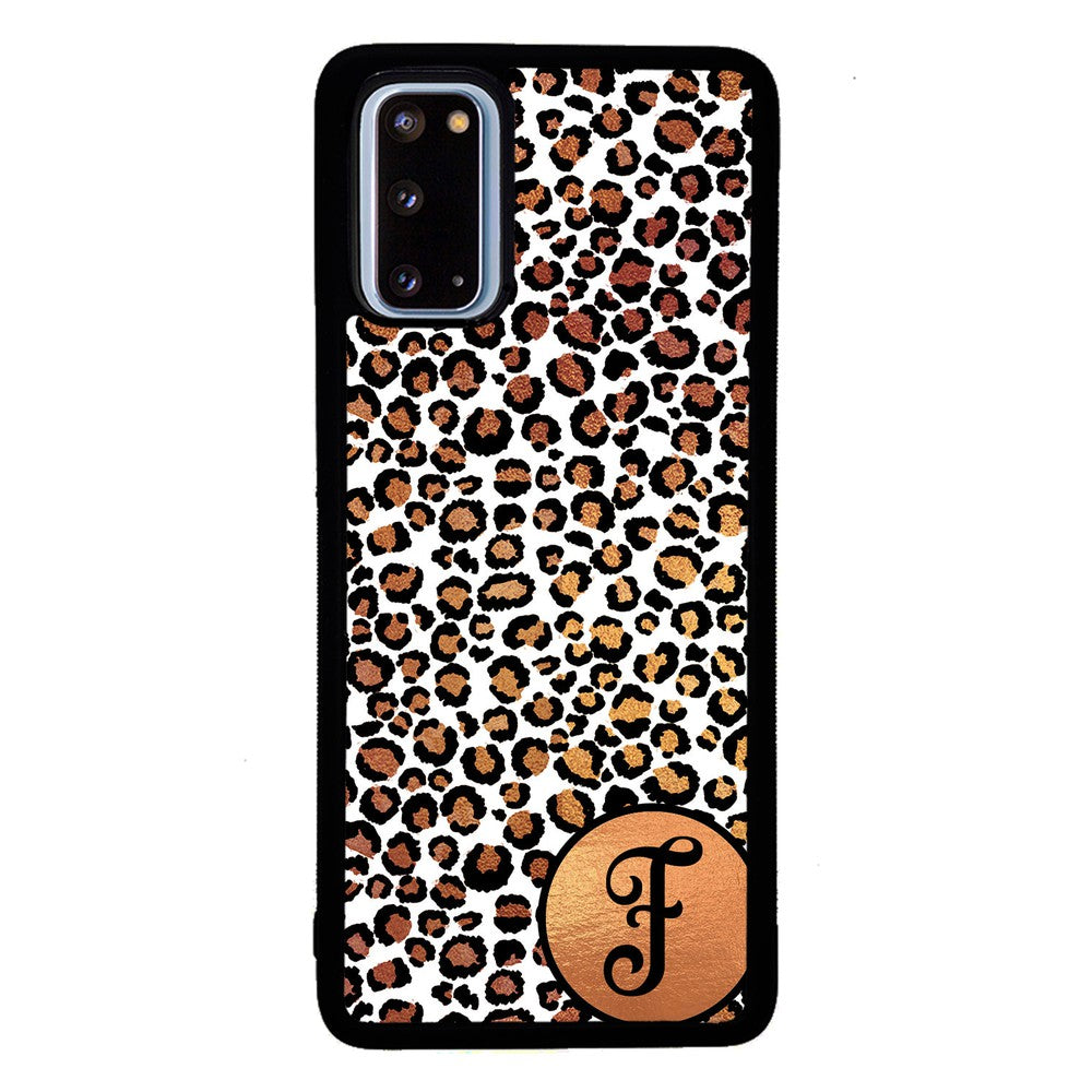 White Gold Foil Leopard Skin Personalized | Samsung Phone Case