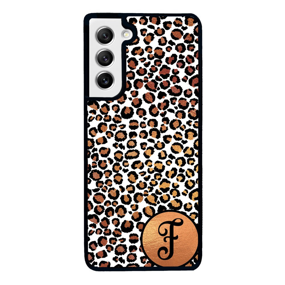 White Gold Foil Leopard Skin Personalized | Samsung Phone Case