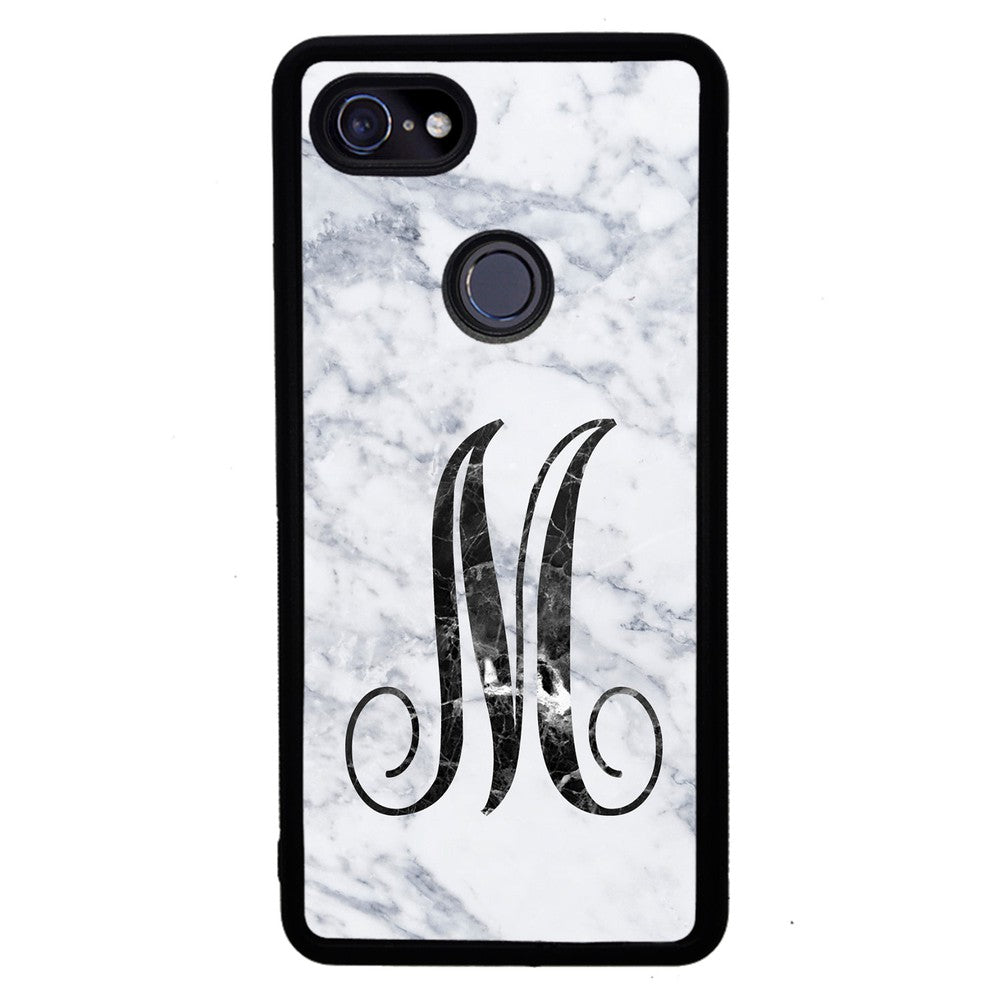 White Marble Initial | Google Phone Case