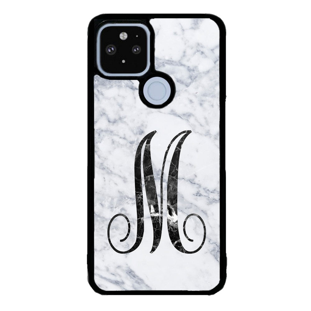 White Marble Initial | Google Phone Case