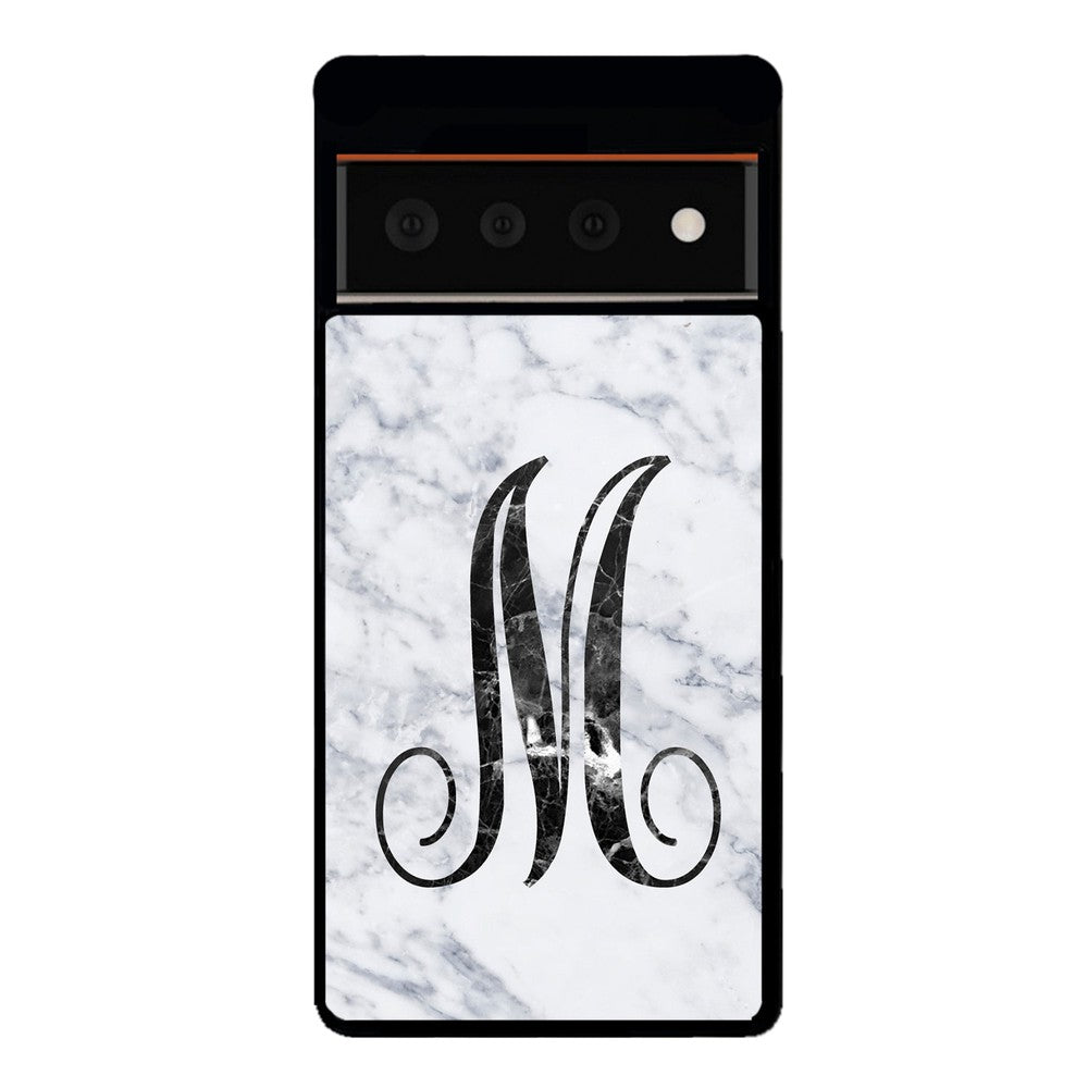 White Marble Initial | Google Phone Case
