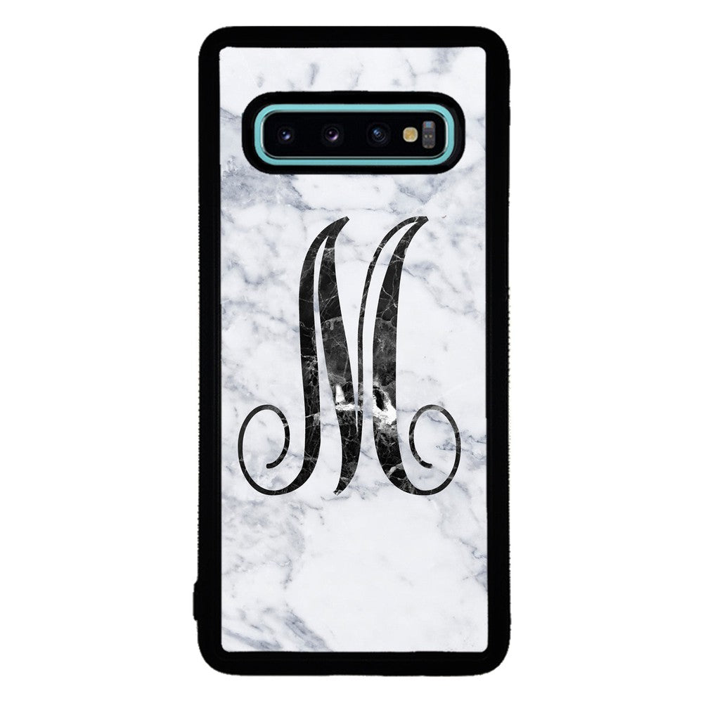 White Marble Initial | Samsung Phone Case