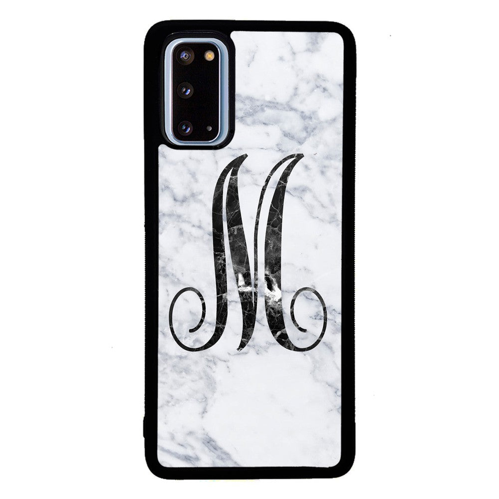 White Marble Initial | Samsung Phone Case