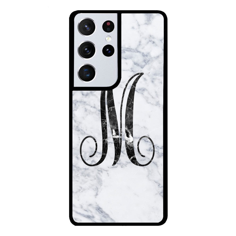 White Marble Initial | Samsung Phone Case
