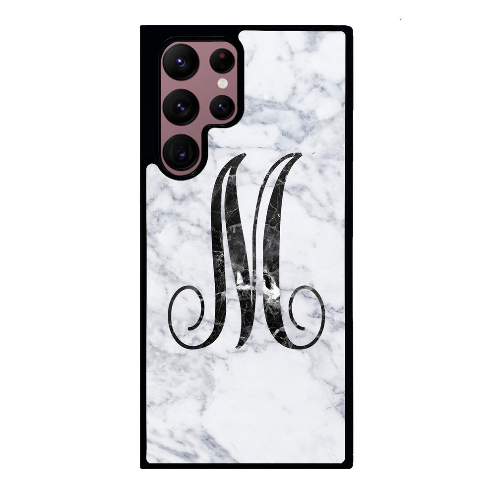 White Marble Initial | Samsung Phone Case