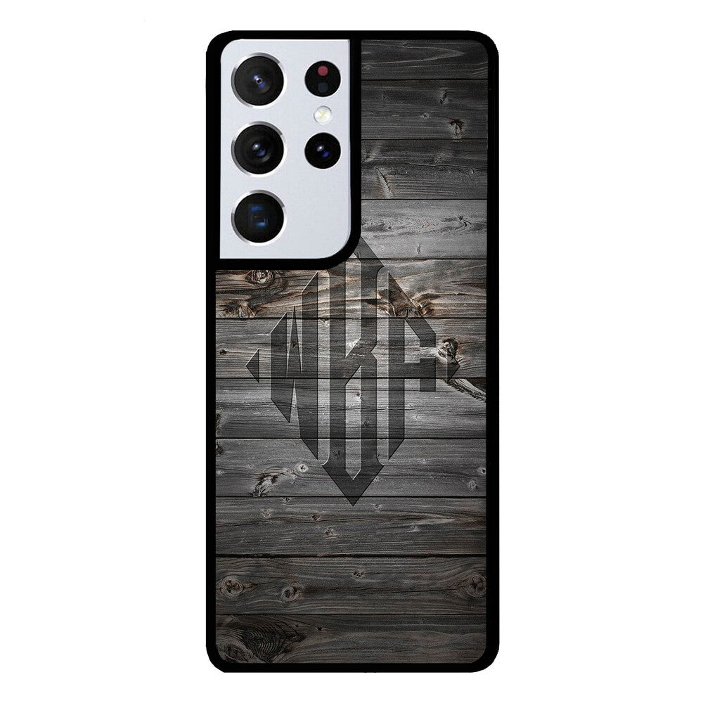 Wood Texture Diamond Monogram | Samsung Phone Case