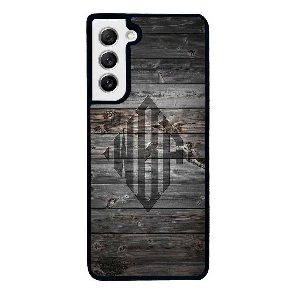Wood Texture Diamond Monogram | Samsung Phone Case