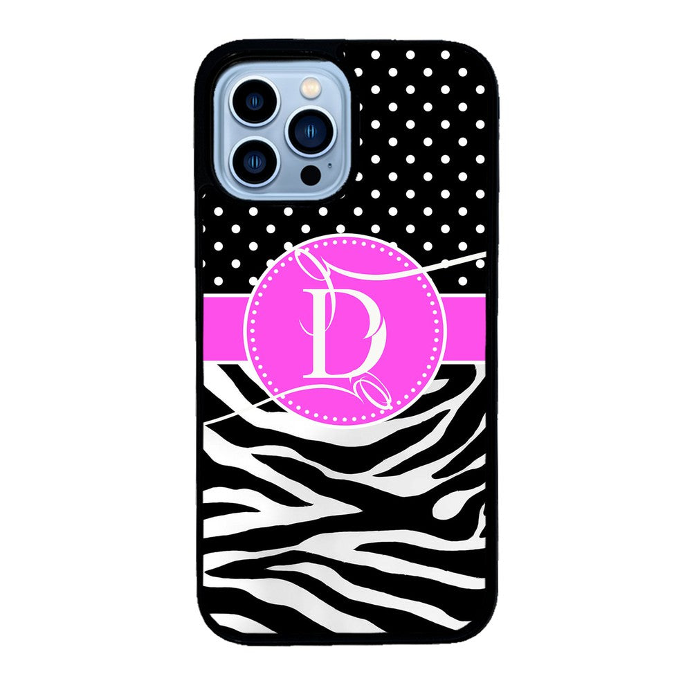 Zebra and Polka Dot Initial | Apple iPhone Case