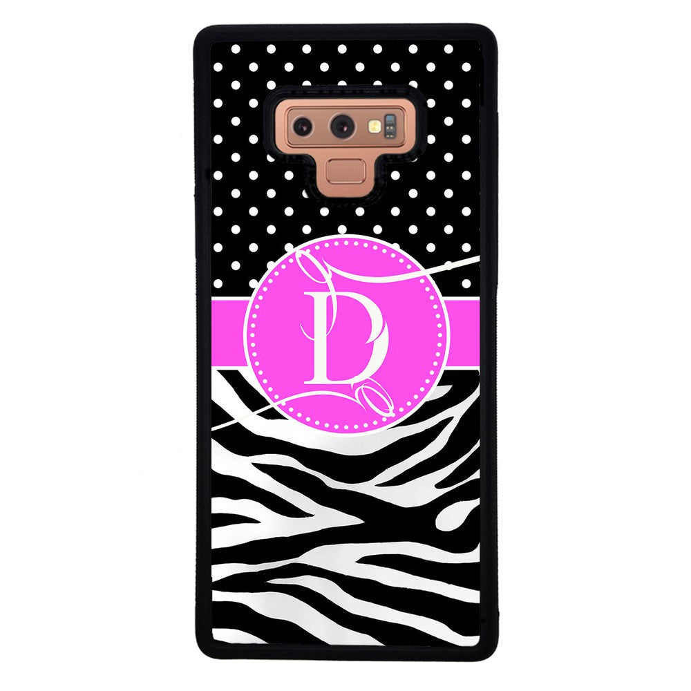 Zebra and Polka Dot Initial | Samsung Phone Case