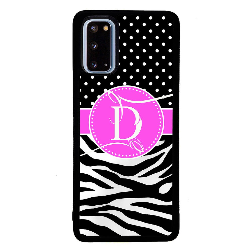 Zebra and Polka Dot Initial | Samsung Phone Case