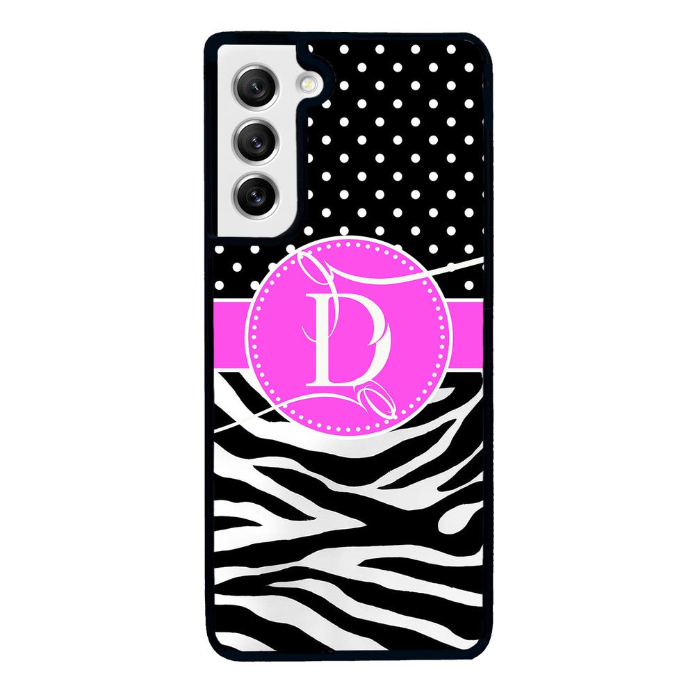 Zebra and Polka Dot Initial | Samsung Phone Case
