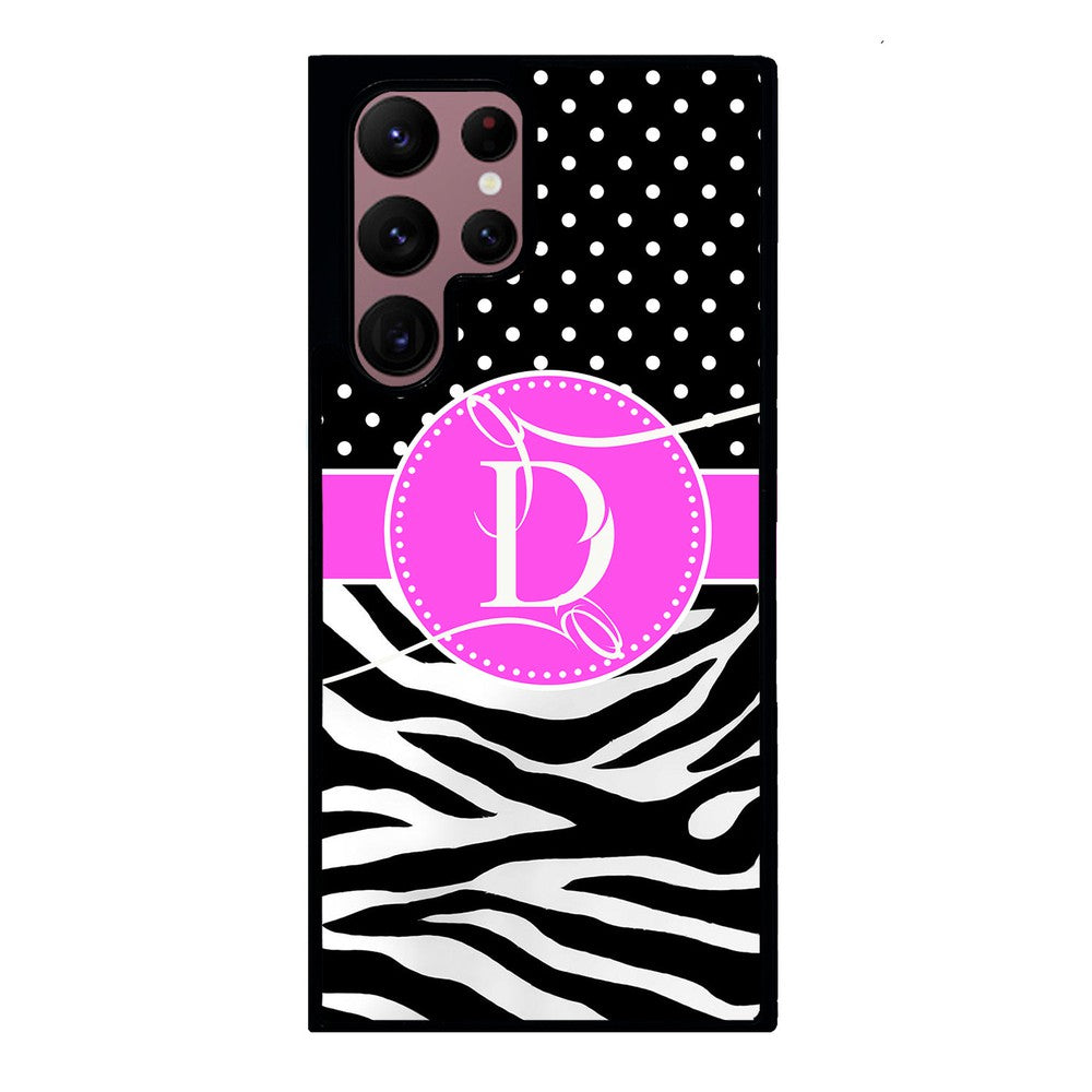 Zebra and Polka Dot Initial | Samsung Phone Case