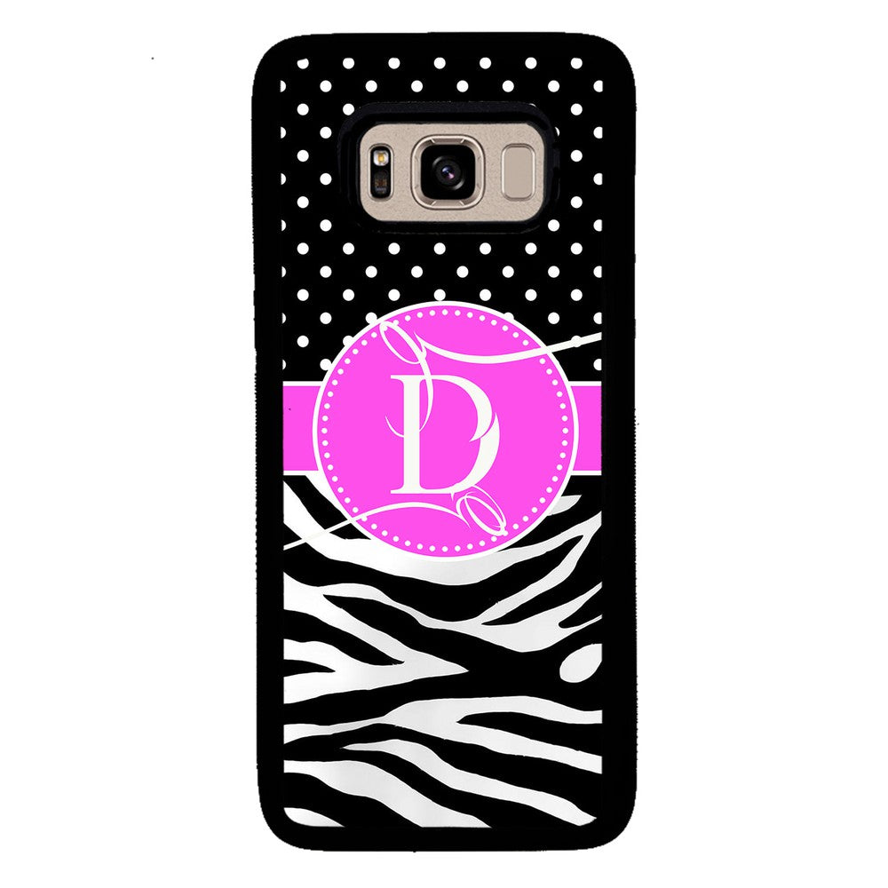 Zebra and Polka Dot Initial | Samsung Phone Case