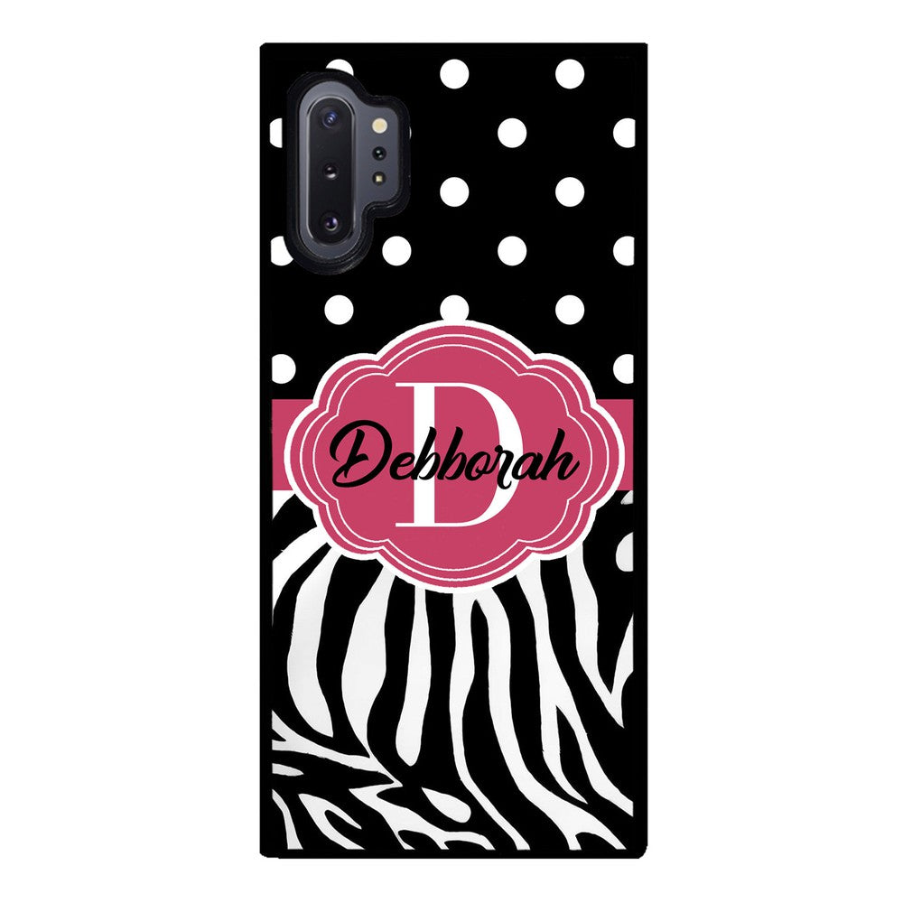 Zebra Polka Dot Red Personalized | Samsung Phone Case