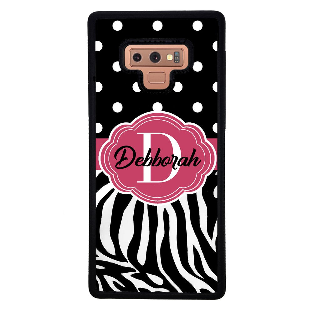 Zebra Polka Dot Red Personalized | Samsung Phone Case