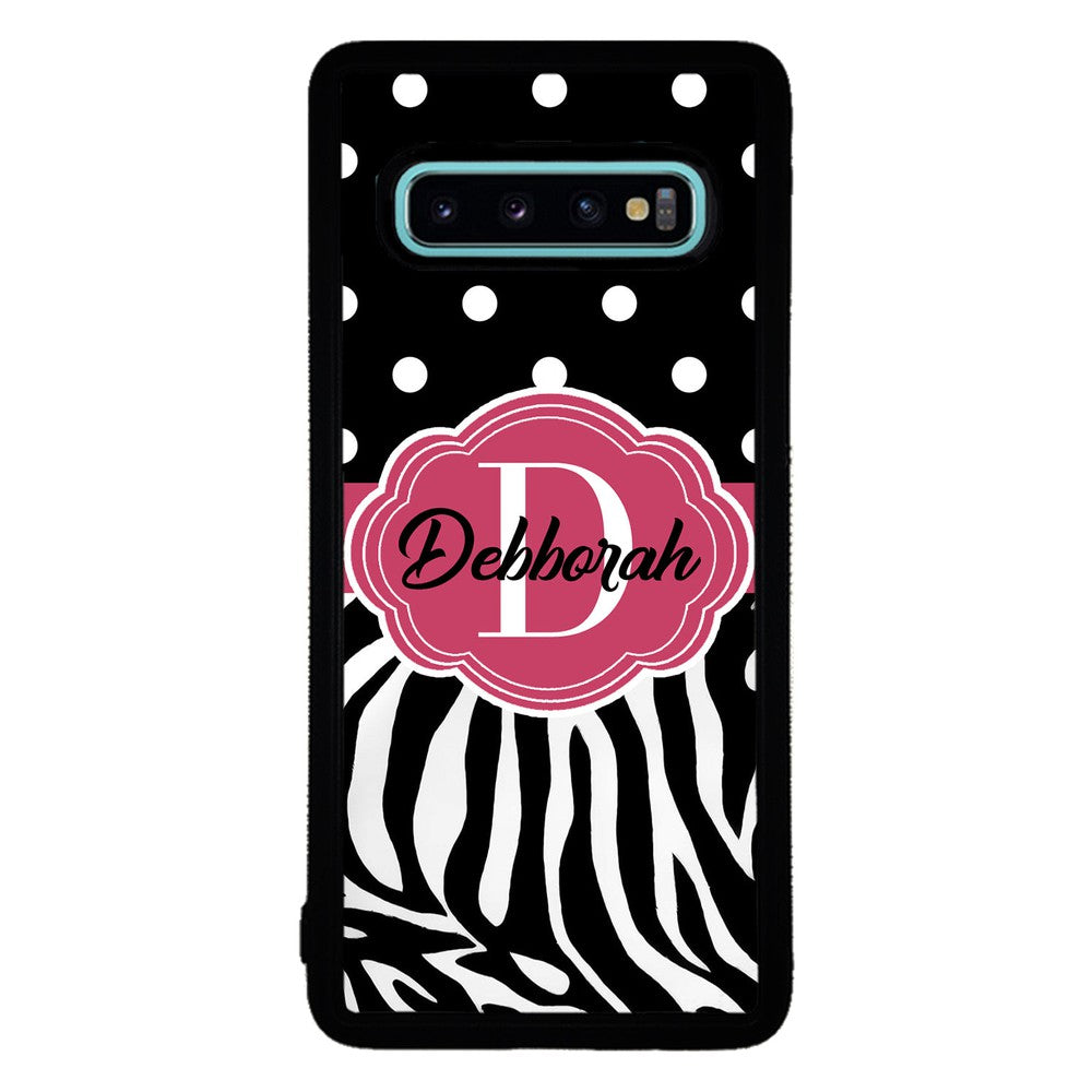 Zebra Polka Dot Red Personalized | Samsung Phone Case