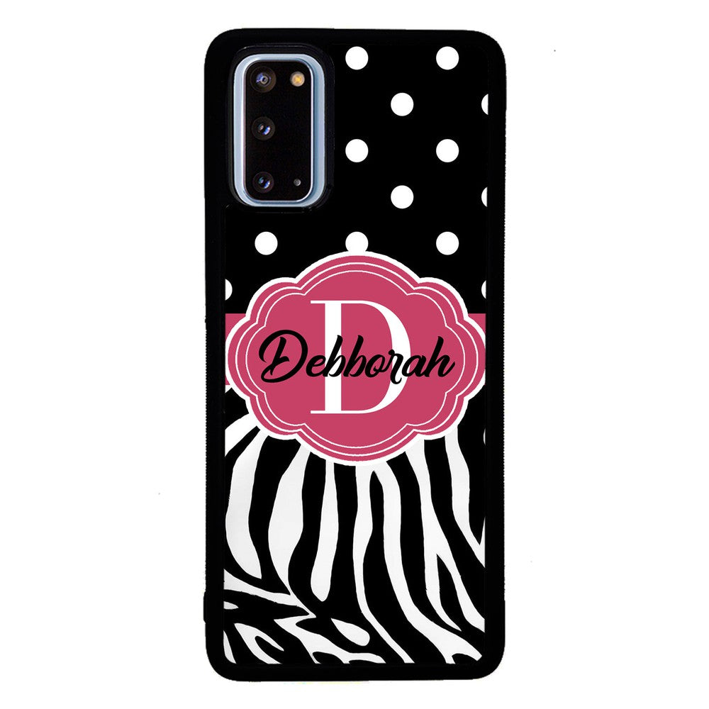 Zebra Polka Dot Red Personalized | Samsung Phone Case