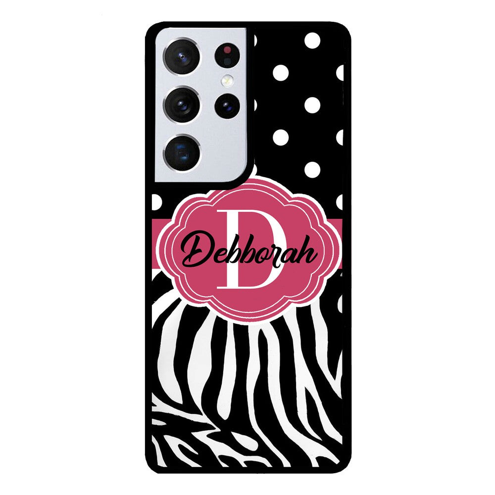 Zebra Polka Dot Red Personalized | Samsung Phone Case