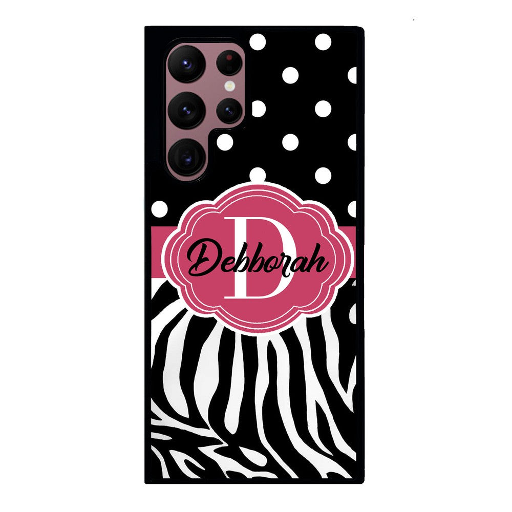 Zebra Polka Dot Red Personalized | Samsung Phone Case
