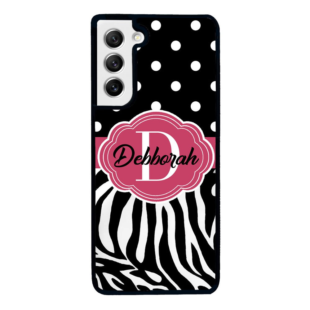 Zebra Polka Dot Red Personalized | Samsung Phone Case