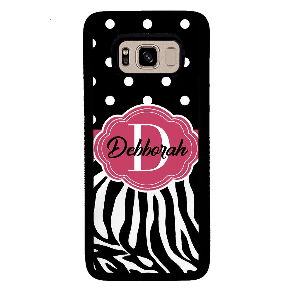 Zebra Polka Dot Red Personalized | Samsung Phone Case