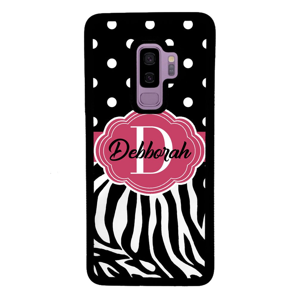Zebra Polka Dot Red Personalized | Samsung Phone Case