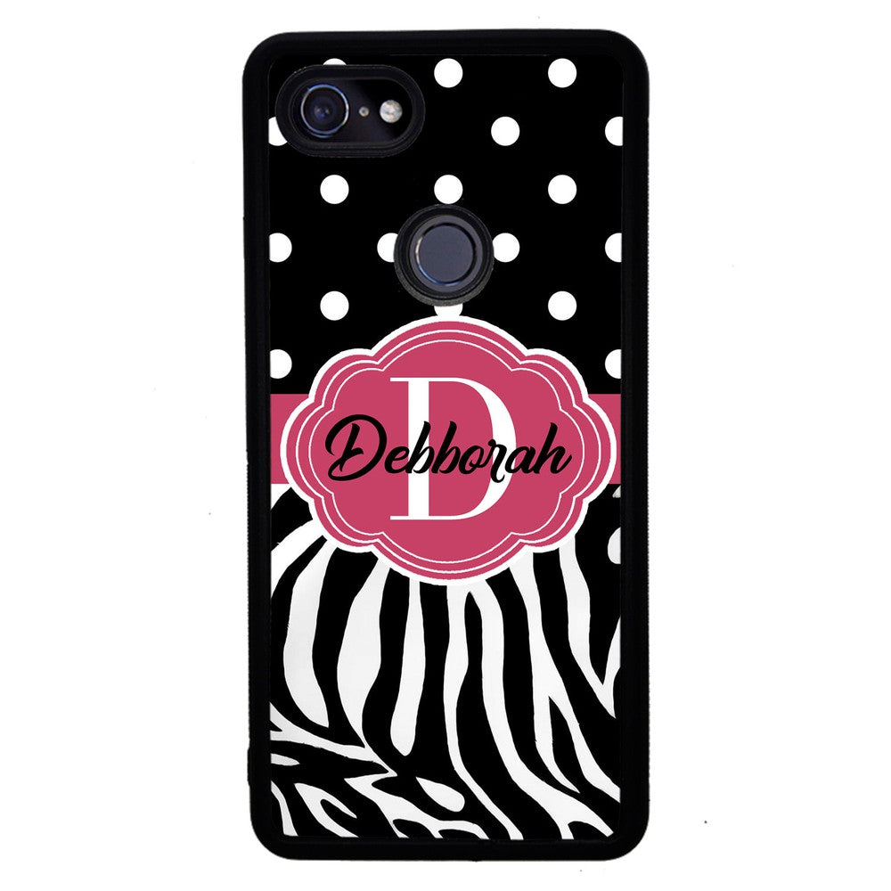 Zebra Polka Dot Red Personalized | Google Phone Case