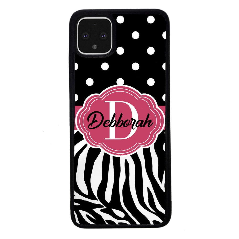 Zebra Polka Dot Red Personalized | Google Phone Case