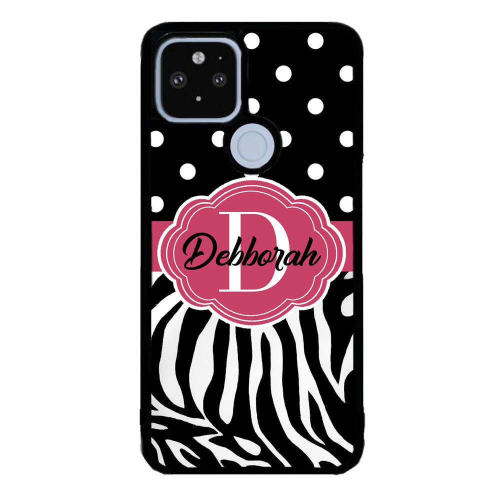Zebra Polka Dot Red Personalized | Google Phone Case
