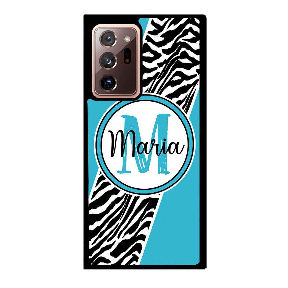 Zebra Skin Stripe Blue Teal Personalized | Samsung Phone Case
