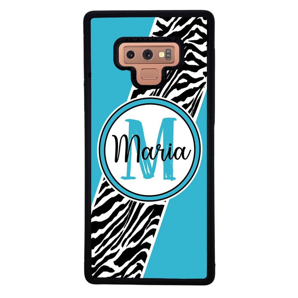Zebra Skin Stripe Blue Teal Personalized | Samsung Phone Case