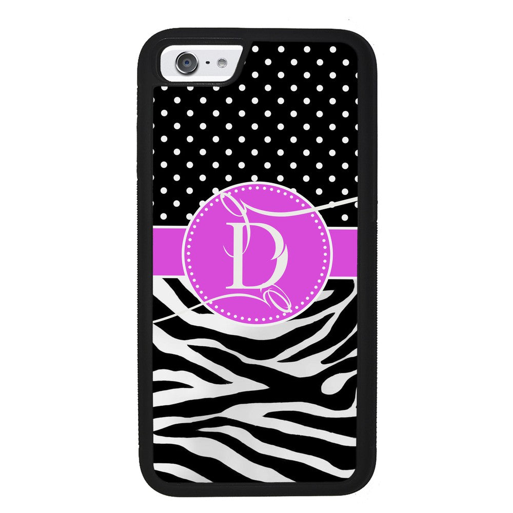 Zebra and Polka Dot Initial | Apple iPhone Case
