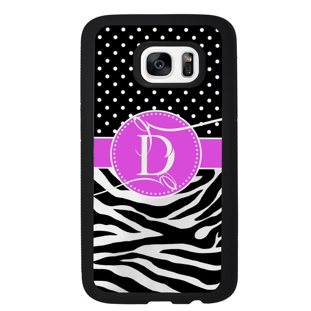 Zebra and Polka Dot Initial | Samsung Phone Case