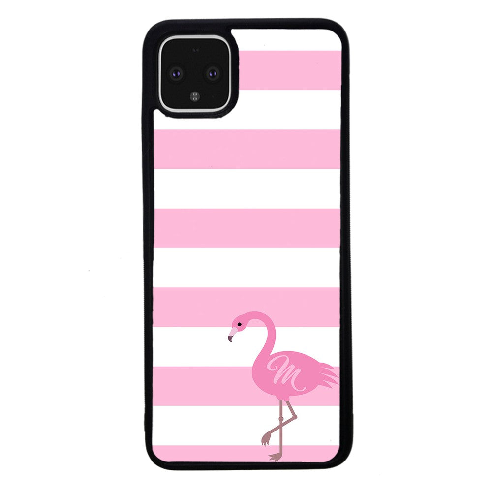 Pink Bars Flamingo Initial | Google Phone Case
