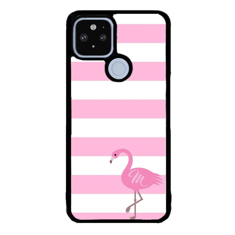 Pink Bars Flamingo Initial | Google Phone Case