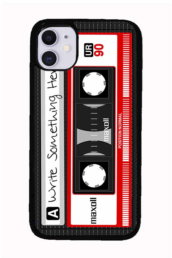 Cassette Tape Black and Red Personalized | Apple iPhone Case