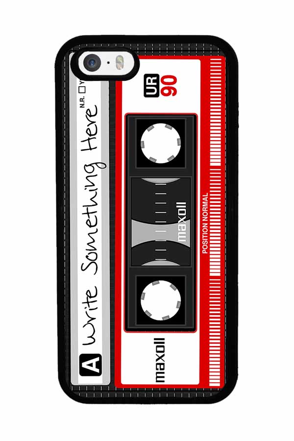 Cassette Tape Black and Red Personalized | Apple iPhone Case