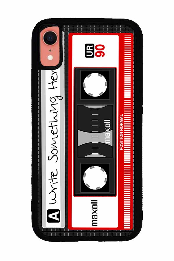 Cassette Tape Black and Red Personalized | Apple iPhone Case