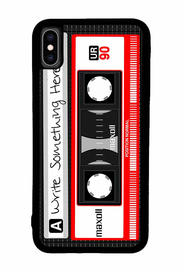 Cassette Tape Black and Red Personalized | Apple iPhone Case