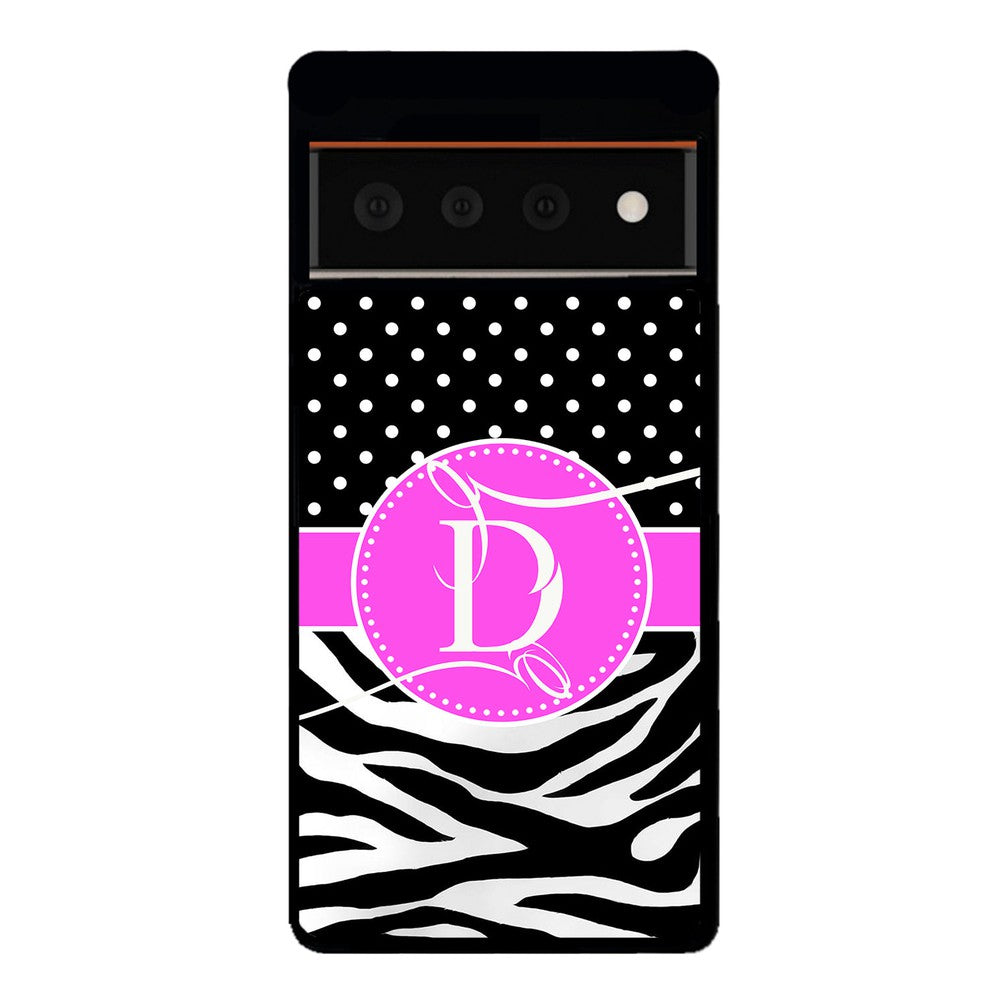 Zebra and Polka Dot Initial | Google Phone Case
