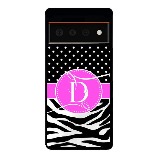 Zebra and Polka Dot Initial | Google Phone Case