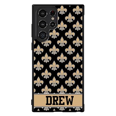 Black and Gold Fleur De Lis Personalized Samsung Phone Case