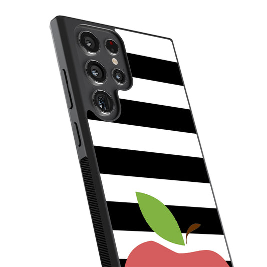 Teachers Appreciation Gift Apple Black and White Bars Personalized | Samsung Phone Case