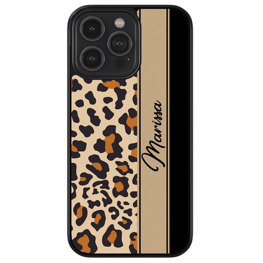 Leopard Skin Brown and Black Personalized Apple iPhone Case