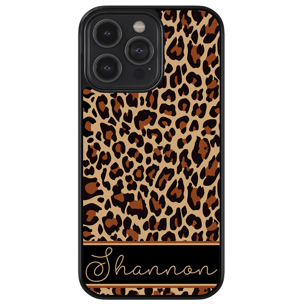 Brown Leopard Skin Personalized Apple iPhone Case